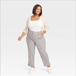 Ava and viv plaid straight leg pants